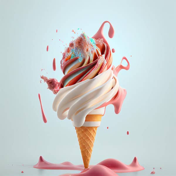 crème glacée dans un cône avec des éclats sur un fond isolé créé avec la technologie générative ai